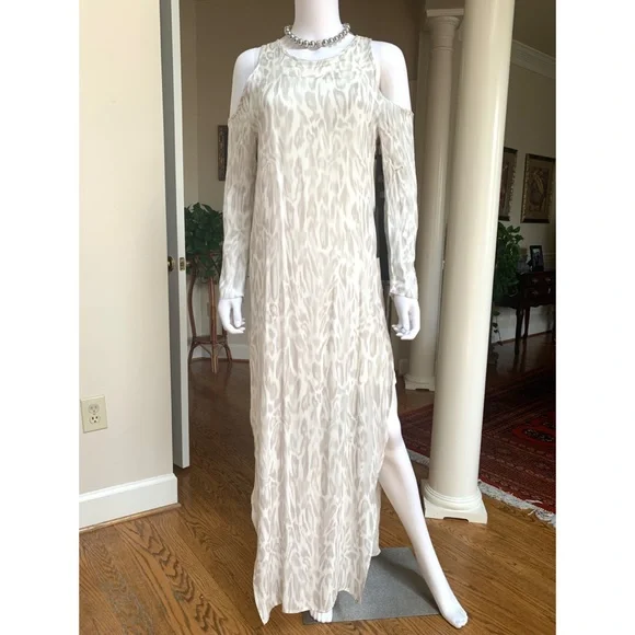 YFB pastel animal print cold shoulder maxi dress, NWT, S - Picture 2 of 11